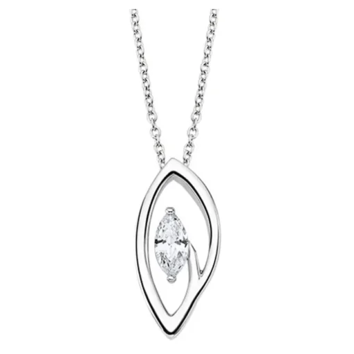 LOTUS Silver Halskette Oval 925 Silber LP1910-1/1 weiß Zirkonia JLP1910-1-1