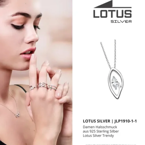LOTUS Silver Halskette Oval 925 Silber LP1910-1/1 weiß Zirkonia JLP1910-1-1