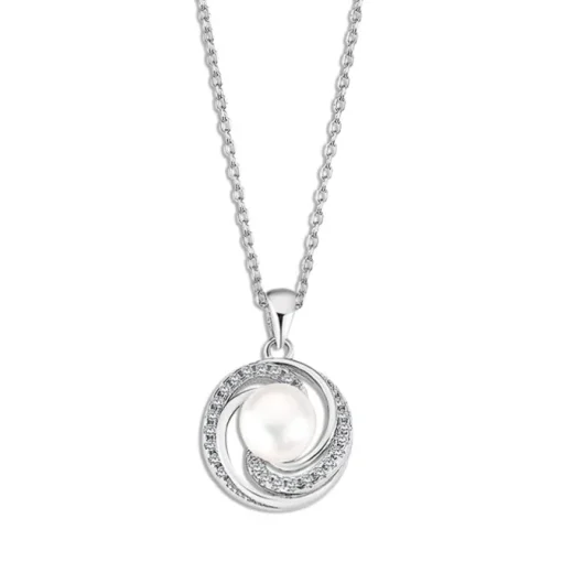 LOTUS Silver Halskette Perle 925 Silber weiß Zirkonia Zuchtperle JLP3095-1-1