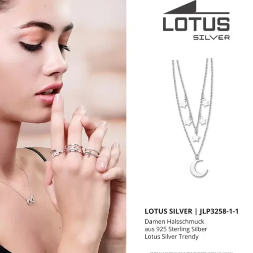 LOTUS Silver Halskette Sterne Mond 925 Silber Lotus Silver Trendy JLP3258-1-1