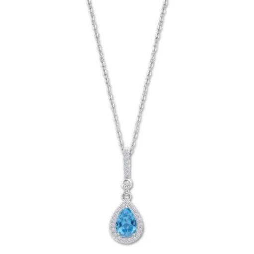 LOTUS Silver Halskette Zirkoniastein Silber hellblau Pure Essential JLP1592-1-3