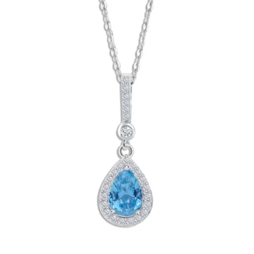 LOTUS Silver Halskette Zirkoniastein Silber hellblau Pure Essential JLP1592-1-3