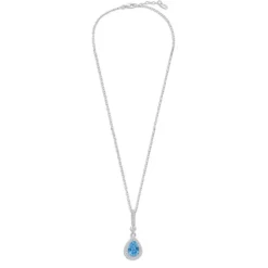 LOTUS Silver Halskette Zirkoniastein Silber hellblau Pure Essential JLP1592-1-3
