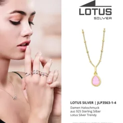 LOTUS Silver Halskette Zirkoniastein 925 Silber Lotus Silver Trendy JLP3563-1-4