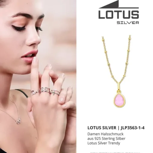 LOTUS Silver Halskette Zirkoniastein 925 Silber Lotus Silver Trendy JLP3563-1-4