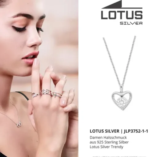LOTUS Silver Halskette Zirkoniastein 925 Silber Lotus Silver Trendy JLP3752-1-1