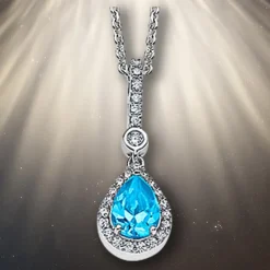 LOTUS Silver Halskette Zirkoniastein Silber hellblau Pure Essential JLP1592-1-3