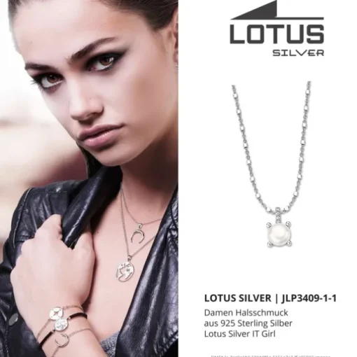 LOTUS Silver Halskette Zuchtperle 925 Silber Lotus Silver IT Girl JLP3409-1-1