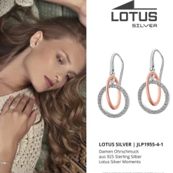LOTUS Silver Ohrstecker Kreise 925 Silber LP1955-4/1 rose Zirkonia JLP1955-4-1