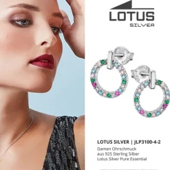 LOTUS Silver Ohrstecker Kreis 925 Silber Zirkonia Pure Essential JLP3100-4-2