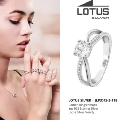 LOTUS Silver Ring Zirkoniastein 925 Silber Lotus Silver Trendy JLP3742-3-118
