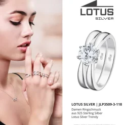 LOTUS Silver Ring Zirkoniastein 925 Silber Lotus Silver Trendy JLP3509-3-118