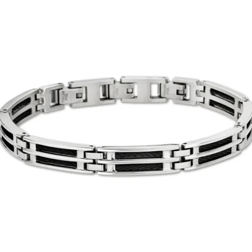LOTUS Style Armband Herren LS1800-2/1 Edelstahl silber schwarz JLS1800-2-1