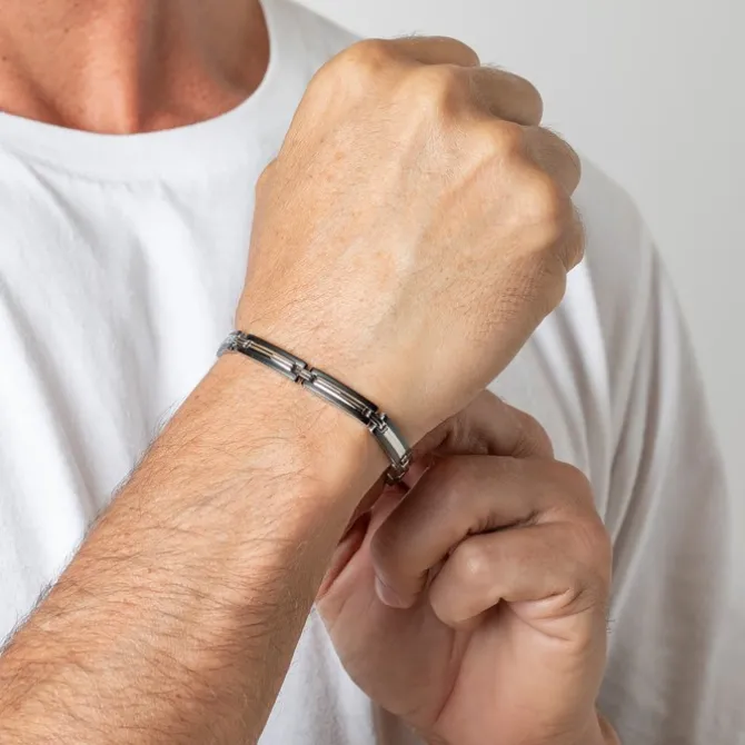 LOTUS Style Armband Herren LS1803-2/1 Edelstahl silber schwarz JLS1803-2-1