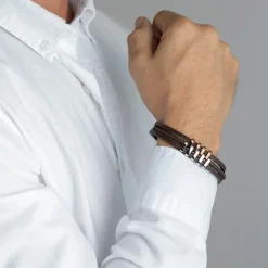 Lotus Style Armband Herren Edelstahl silber, braun LS1838-2/3 Urban JLS1838-2-3