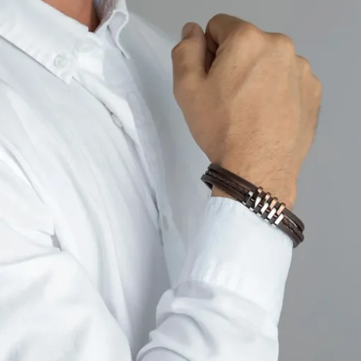 Lotus Style Armband Herren Edelstahl silber, braun LS1838-2/3 Urban JLS1838-2-3