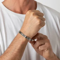 LOTUS Style Armband Herren LS1800-2/1 Edelstahl silber schwarz JLS1800-2-1