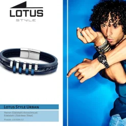 Lotus Style Armband Herren Edelstahl silber, blau LS1838-2/2 Urban JLS1838-2-2