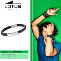 LOTUS Style Armband LS1965-2/1 Herren Leder schwarz Men Basic JLS1965-2-1