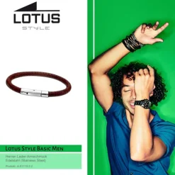 LOTUS Style Leder-Armband rund braun Edelstahlschmuck JLS1119-2-2