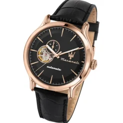 Maserati Herren Armbanduhr EPOCA Analog Leder schwarz UMAR8821118009