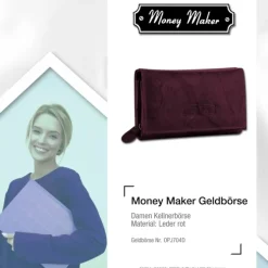 Money Maker Echtleder bordeaux Damen Portemonnaie RFID Schutz OPJ704D