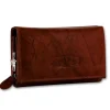 Money Maker Echtleder braun Damen Portemonnaie RFID Schutz OPJ704N
