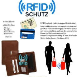 Money Maker Echt-Leder chianti rust Portemonnaie RFID Schutz OPJ701O