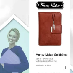 Money Maker Echt-Leder chianti rust Portemonnaie RFID Schutz OPJ701O