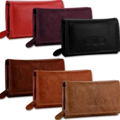 Money Maker Echtleder rot Damen Portemonnaie RFID Schutz OPJ704R