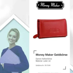 Money Maker Echtleder rot Damen Portemonnaie RFID Schutz OPJ704R