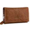 Money Maker Echtleder tan Damen Portemonnaie RFID Schutz OPJ704C