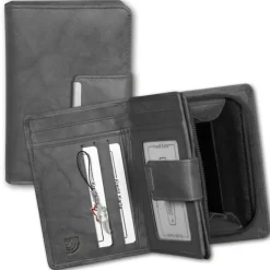 Money Maker Leder grau Brieftasche Portemonnaie RFID Schutz OPJ701K