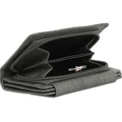 Money Maker Leder grau Brieftasche Portemonnaie RFID Schutz OPJ700K