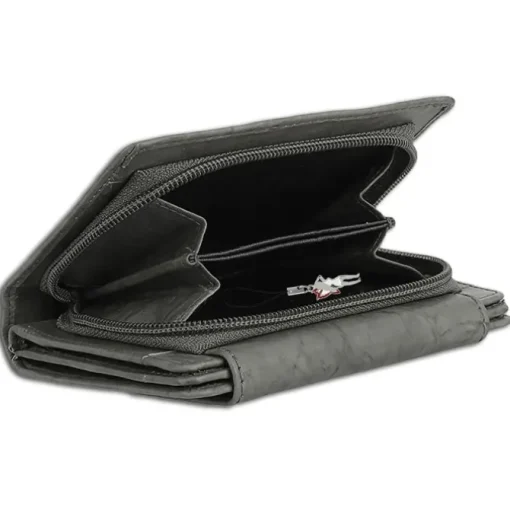 Money Maker Leder grau Brieftasche Portemonnaie RFID Schutz OPJ700K