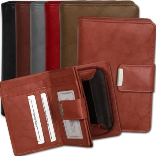 Money Maker Leder grau Brieftasche Portemonnaie RFID Schutz OPJ701K