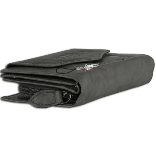 Money Maker Leder grau Brieftasche Portemonnaie RFID Schutz OPJ700K