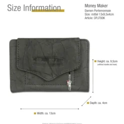 Money Maker Leder grau Brieftasche Portemonnaie RFID Schutz OPJ700K