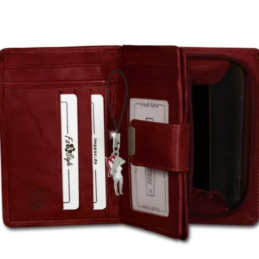 Money Maker Leder rot Brieftasche Portemonnaie RFID Schutz OPJ701R