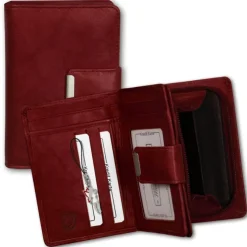 Money Maker Leder rot Brieftasche Portemonnaie RFID Schutz OPJ701R