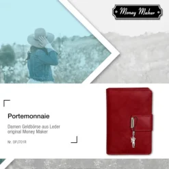 Money Maker Leder rot Brieftasche Portemonnaie RFID Schutz OPJ701R