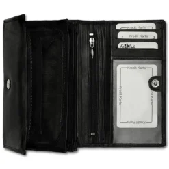 Money Maker schwarz Portemonnaie echtes Leder RFID Schutz OPJ703S