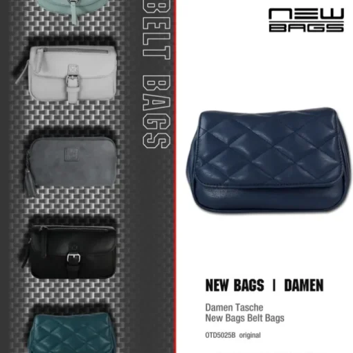 New Bags 2 in 1 gesteppte Gürteltasche Kunstleder blau OTD5025B