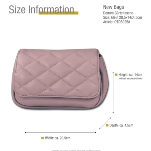 New Bags 2in1 gesteppte Gürteltasche Kunstleder altrosa OTD5025A