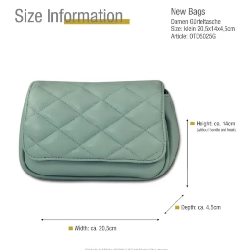 New Bags 2in1 gesteppte Gürteltasche Kunstleder hellgrün OTD5025G