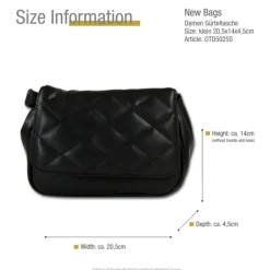 New Bags 2in1 gesteppte Gürteltasche Kunstleder schwarz OTD5025S