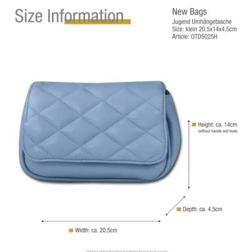 New Bags 2in1 gesteppte Gürteltasche Kunstleder hellblau OTD5025H