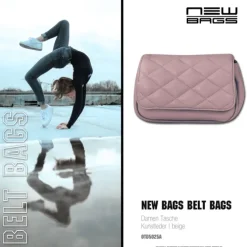 New Bags 2in1 gesteppte Gürteltasche Kunstleder altrosa OTD5025A
