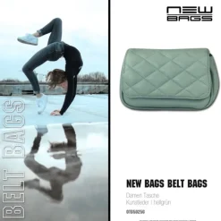 New Bags 2in1 gesteppte Gürteltasche Kunstleder hellgrün OTD5025G