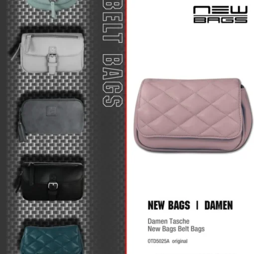 New Bags 2in1 gesteppte Gürteltasche Kunstleder altrosa OTD5025A
